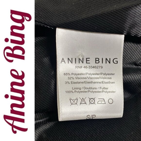 ANINE BING Becky Gray Pinstriped Blazer Double Breasted Menswear, Size 6 - Picture 12 of 15